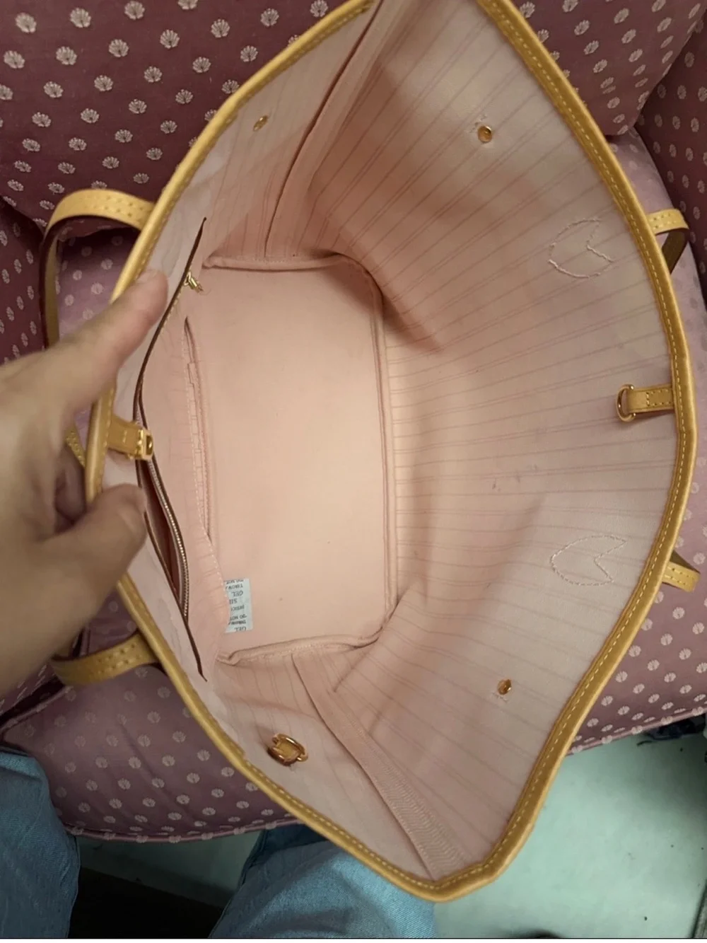 Louis Vuitton Damier Azur Canvas Tote with Vachetta Leather Handles